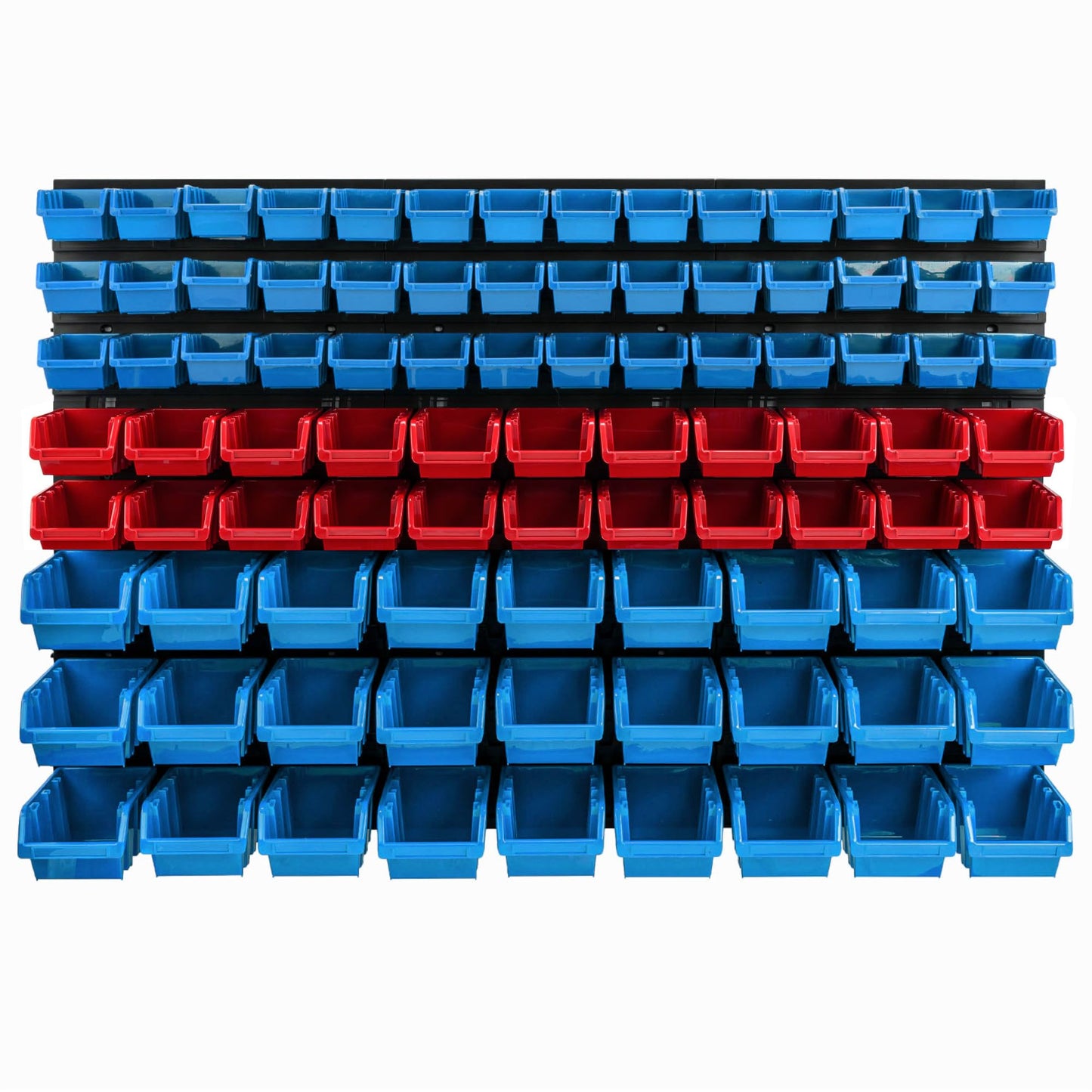 Storage system wall shelf 1155 x 780 mm | 91 pcs. box | Stackable bins pour shelf visibility storage boxes | Extra strong wall panels | Expandable shelf | Workshop shelf storage rack workshop wall shelf plug-in shelf