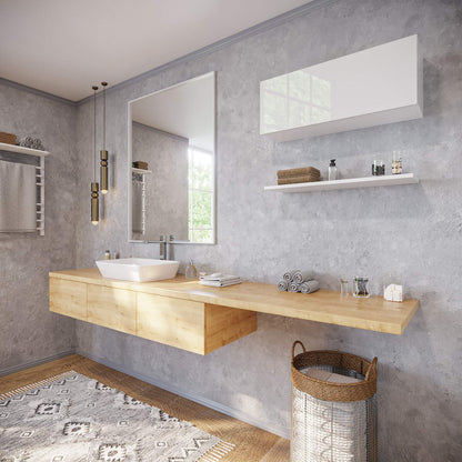 PLATAN ROOM bathroom cabinet 80/120/160/200/240 wide bathroom furniture folding wall cabinet glossy matt white (white matt/white glossy, 80 x 40 x 25)