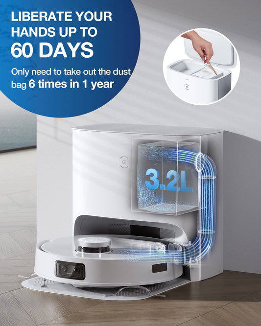 ECOVACS DEEBOT T10+ vacuum and mop robot with 3.2L dustbin (3000Pa, AIVI obstacle avoidance, OZMOPro oscillating mopping, Video-Manager with real-time video chat, YIKO voice assistant, 3D map)