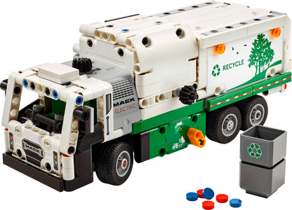LEGO Technic Mack LR Electric Garbage Truck, recycling role-play garbage truck model, buildable truck toy for kids, car gift for boys and girls aged 8+, who love vehicles 42167