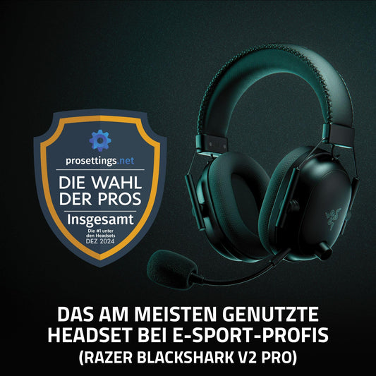 Razer BlackShark V2 Pro (2023) for PC - Wireless premium esports headset (HyperClear Super Wideband Microphone, Triforce Titanium 50mm Drivers, HyperSpeed Wireless Technology, 70 hrs) Black