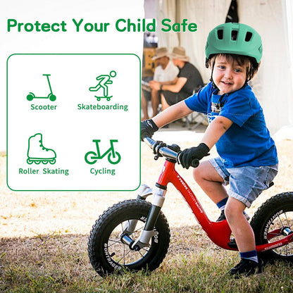 KORIMEFA Toddler Helmet Kids Bike Helmet Baby Multi-Sport Adjustable Helmet Sports Helmet Cycling Bike Roller Skateboard Helmet Lightweight for Kids Boys Girls 2-8 years old (Green, S)