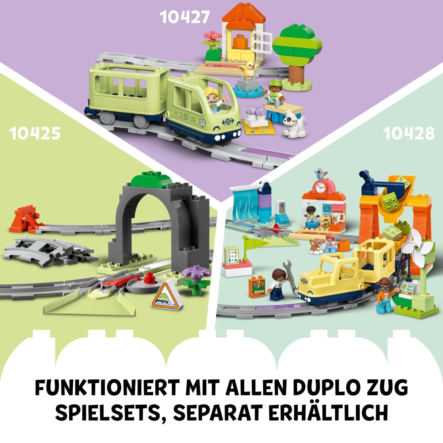 LEGO DUPLO Train Bridge and Tracks Expansion Set - Educational toy for toddlers - includes 8 track pieces, bridge, gate & action brick - Gift for boys & girls aged 2+ - 10426