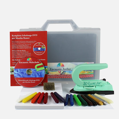 Fine Art Encaustic Atelier - large gift set, lots of accessories, 45-minute painting tutorial on DVD.