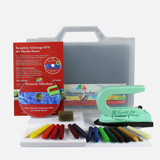 Fine Art Encaustic Atelier - large gift set, lots of accessories, 45-minute painting tutorial on DVD.