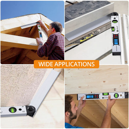 Neoteck Digital Angle Finder 400mm with LCD Spirit Level 0-225° Digital Inclinometer Angle Measuring Tool for vertical horizontal Dual-Level.