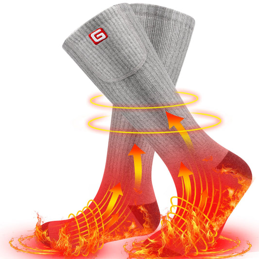 Svpro Heated Socks Men Women, Rechargeable Electric Battery Heated Socks Warm Sock Foot Warmer 12 Hours Long Heating Time for Indoor Outdoor Hunting, Camping, Hiking, Motorcycle