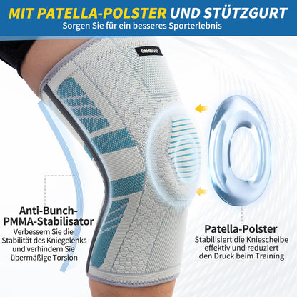 CAMBIVO Knee Brace for Men and Women X2 with PMMA Stabilizers & Patella Padding, Non-Slip & Breathable Knee Support for Meniscus Tear, Arthritis, ACL, Joint Pain, Sports