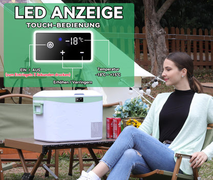 BINGI Compressor Cooler 18L Portable 12V Car Fridge 12/24V DC and 230V AC Mini Freezer for Car, Truck, Camping, RV, and Home (15℃ to -18℃)