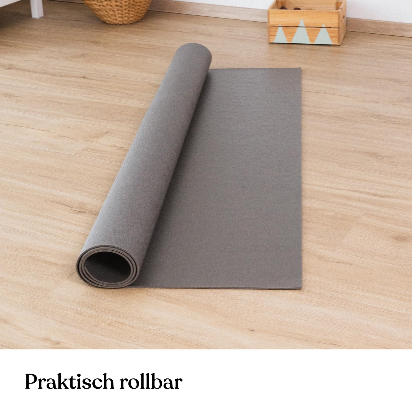 Honored Child® Made in Germany Anti-Slip Crawling Mat Oeko-Tex Mats | Playmat Baby | Size 120x120cm GRAY