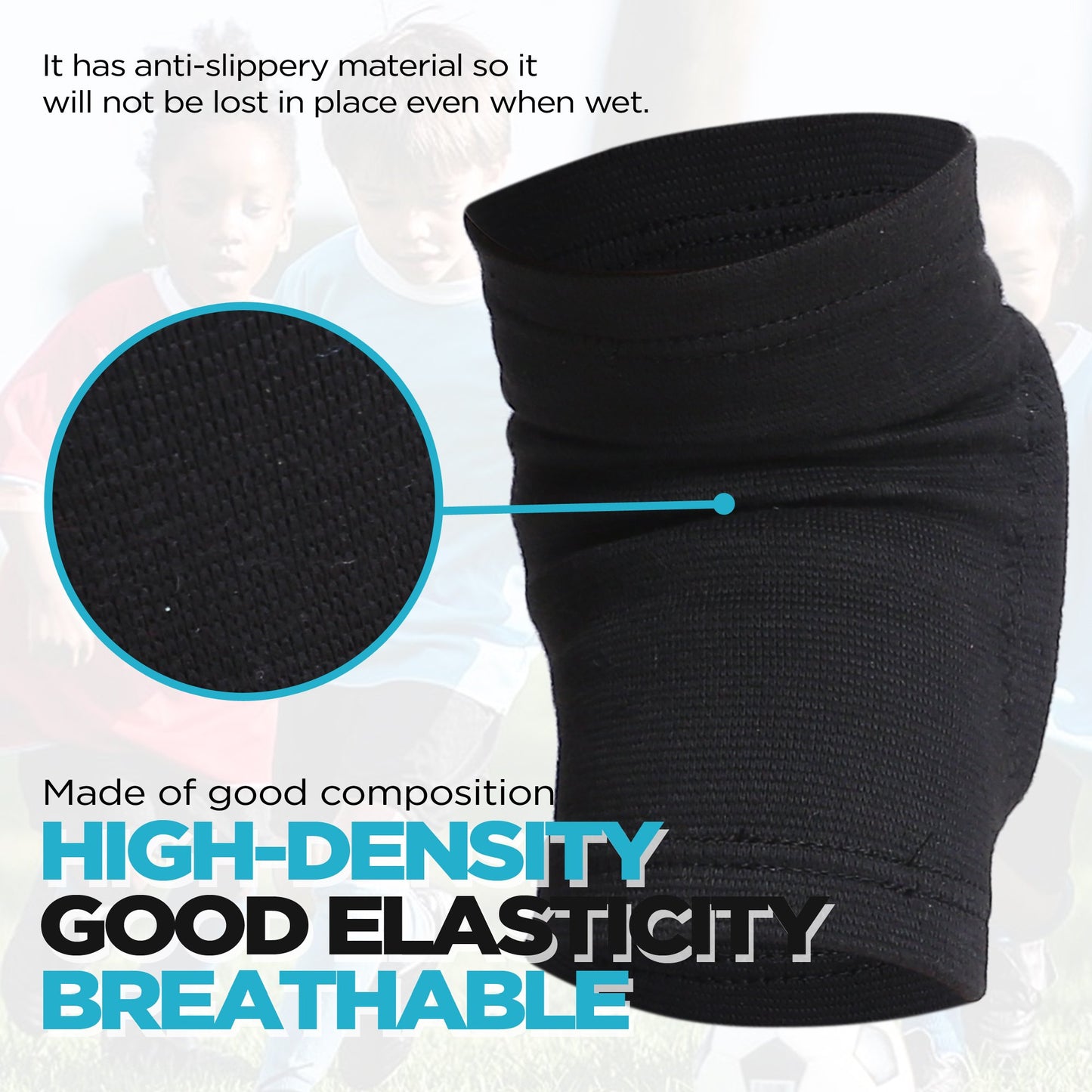 Bodyprox, Volleyball Knee Pads for Teens, Unisex, 1 Pair, Black, Ages 13-18