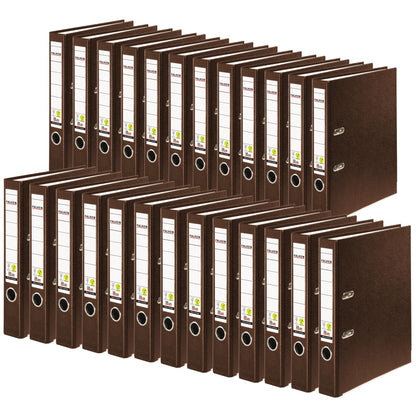 Original Falcons 25-pack PP-Color plastic folders. Made in Germany. 5 cm narrow DIN A4 brown ring binder vegan file folders office folders plastic folders slot folders