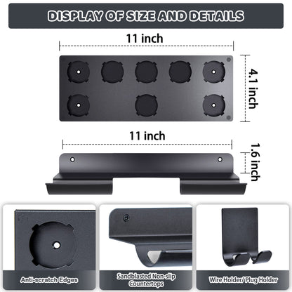 YOUSTOO Storage Holder for Dyson Airwrap Wall Mount Stand for Dyson Air Wrap Curling Iron Accessories Organizer for Dyson Wrap Bracket Rack Bathroom Bedroom