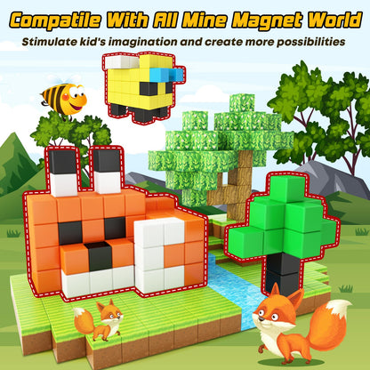 Toylogy Magnetic Building Blocks for toddler toys, Pure Magnetic World Edition Toys for Sensorial STEM Education Preschool Magnet Toys for 3 4 5 6 Year Old Boys and Girls