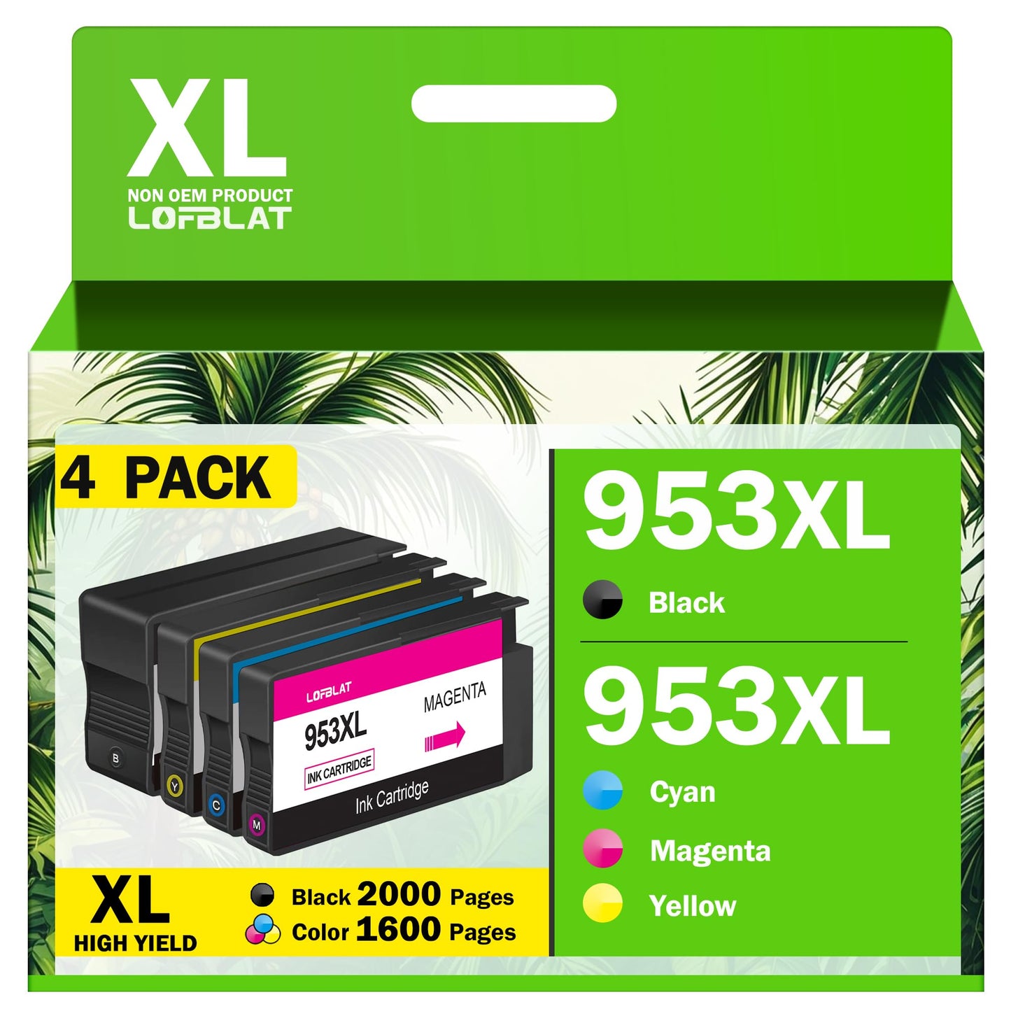 LOFBLAT 953XL Officejet Pro 8710 Cartridges Compatible for HP 953 Printer Cartridges XL for HP Officejet Pro 8710 8715 7720 7740 7730 8720 8730 8210 8725 8715 8740 8218 (4-Pack)
