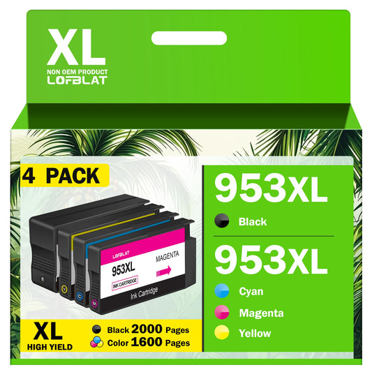 LOFBLAT 953XL Officejet Pro 8710 Cartridges Compatible for HP 953 Printer Cartridges XL for HP Officejet Pro 8710 8715 7720 7740 7730 8720 8730 8210 8725 8715 8740 8218 (4-Pack)