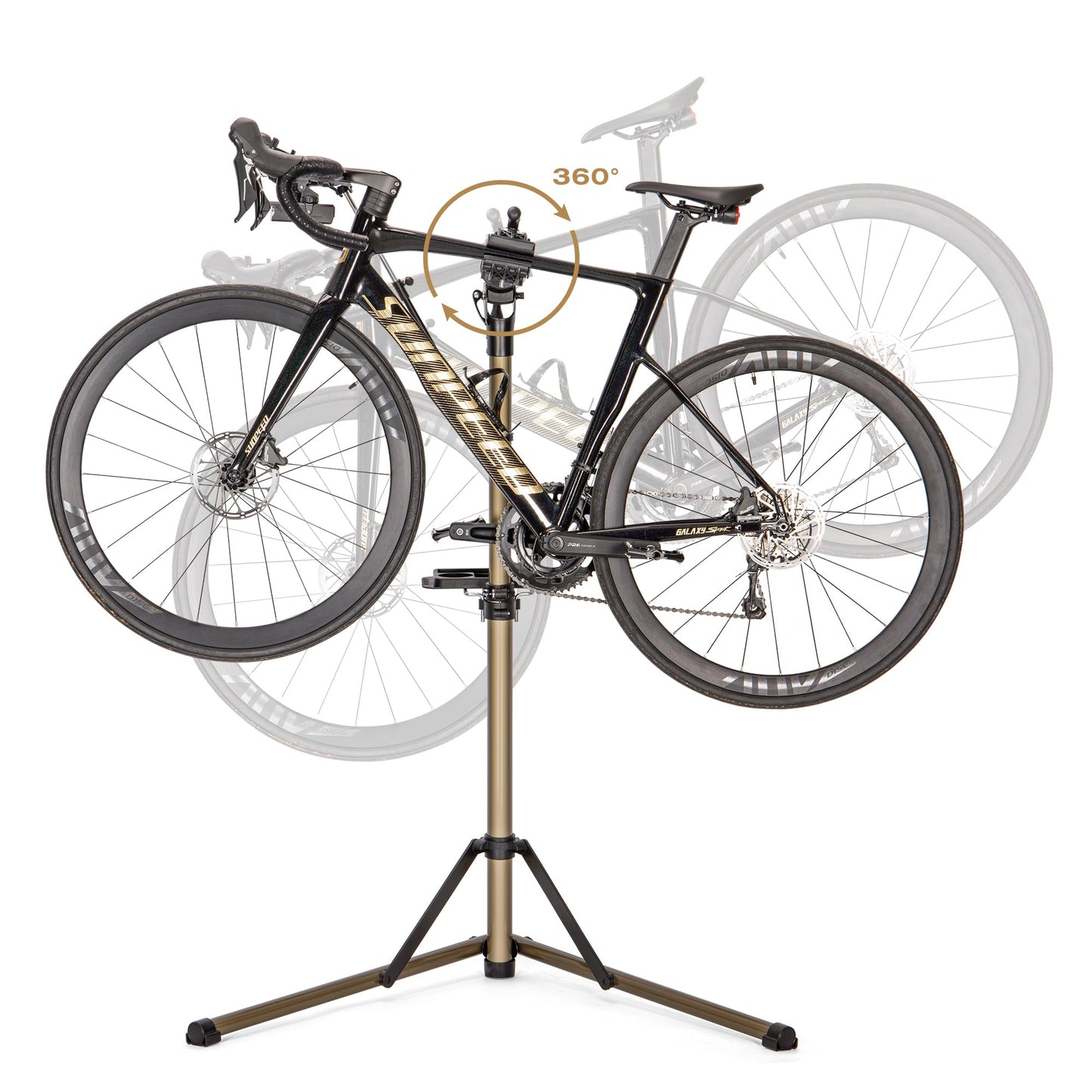 CXWXC Bike Repair Stand, Aluminum Folding Bicycle Assembly Stand for E-Bikes/Mountain Bikes. Bike Repair with Magnetic and 360° Rotatable Head.