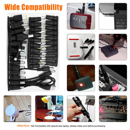 39 pieces of Universal DC Power Supply Adapter, KUOQIY 5.5x2.1mm DC Plug Adapter with 2 pieces of cables, for fans, routers, desk lamps, computers