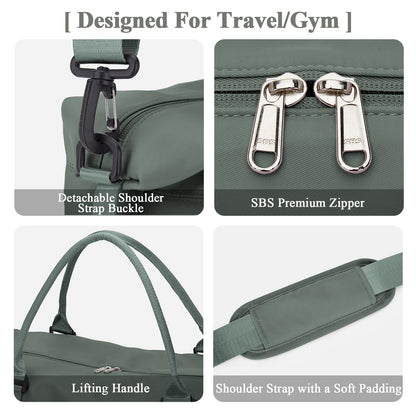 Women's Travel Bag Easyjet Hand Luggage Bag Sports Bag Weekender Bag Waterproof Swim Bag Travel Bag Duffle Bag Fitness Bag Training Bag Hospital Bag with Shoe Compartment, A2-Green