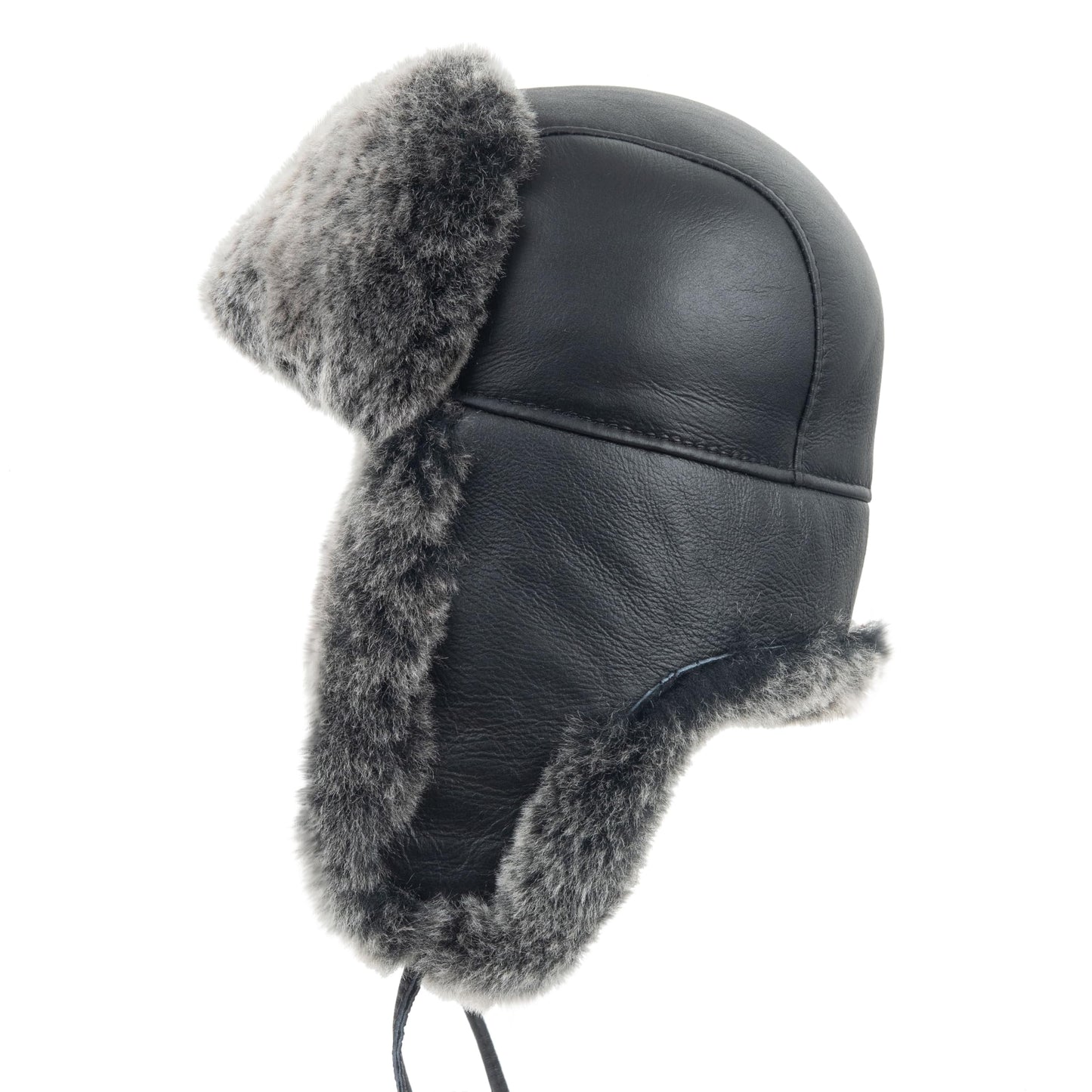 Zessano Unisex Shearling Sheepskin Aviator Hat, Russian Ushanka Trapper Winter Fur Hat - Shearling 100% Leather Sheepskin Hats for Men Women