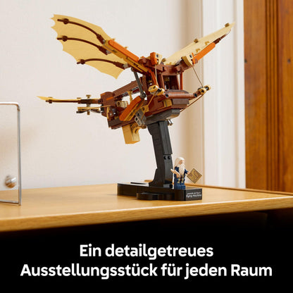 LEGO Icons Leonardo da Vinci's Flying Machine with Flapping Wings - Includes minifigure & stand - Adult building set - Home decor - Gift idea - 10363