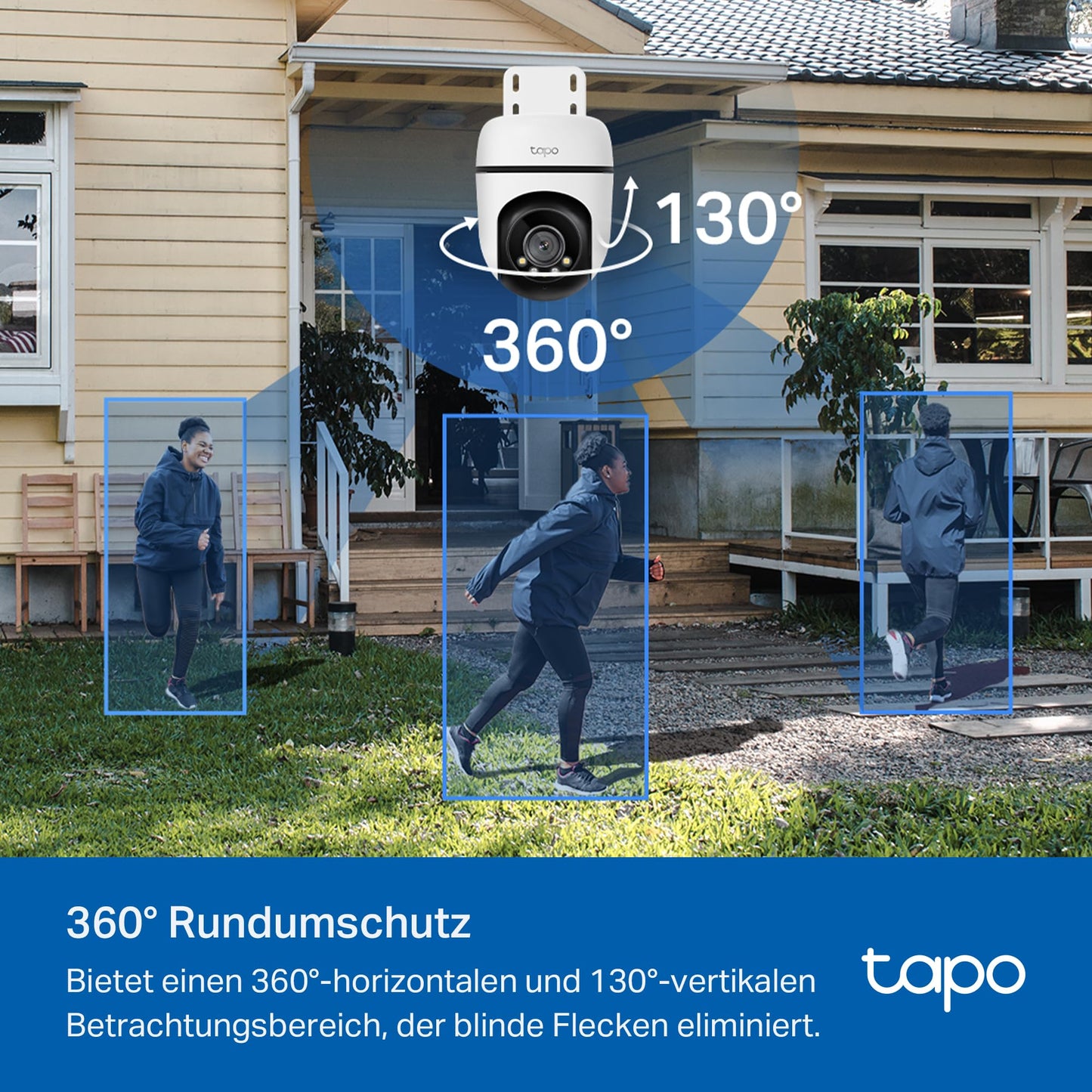 Tapo C51A 2K WiFi Outdoor Surveillance Camera, 360° Pan/Tilt, Full Color Night Vision, Person Detection, Motion Tracking, Two-Way Audio, microSD Card up to 512 GB.