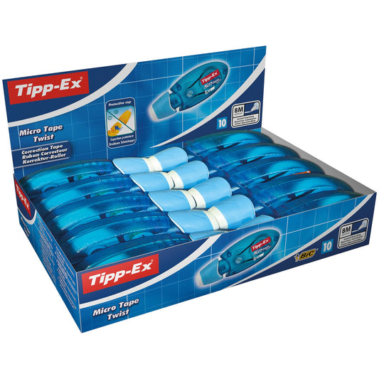 Tipp-Ex correction tape Micro Tape Twist with protective cap, 8m x 5mm, 10-pack, perfect for office, home office, or school.