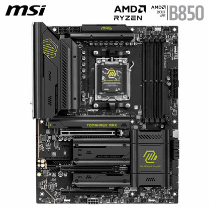 MSI MAG B850 Tomahawk MAX WiFi Motherboard, ATX - Supports AMD Ryzen 9000/8000/7000 processors, AM5-80A SPS VRM, DDR5 Memory Boost 8400+ MT/s (OC), PCIe 5.0 x16, M.2 Gen5, Wi-Fi 7, 5G LAN.