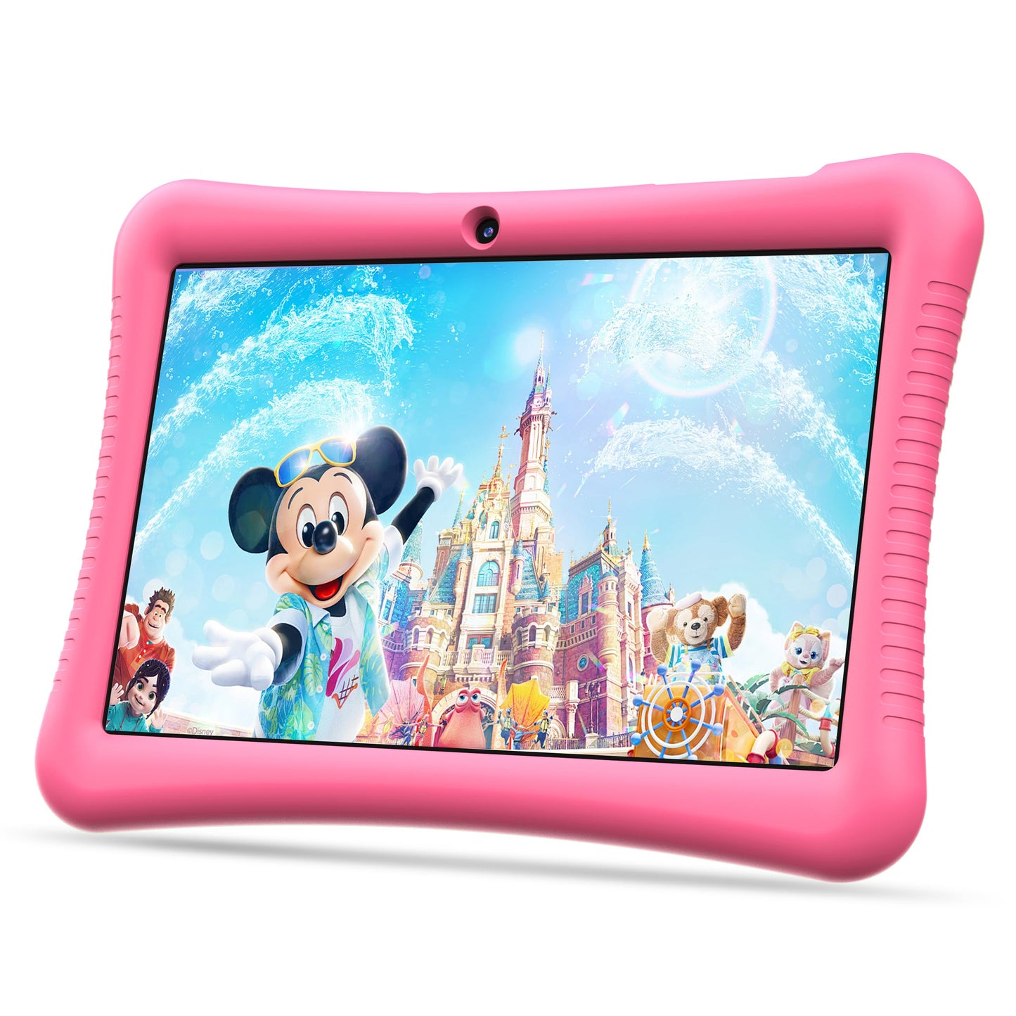Semeakoko Kids Tablet 10 Inch Android 13, Kids Tablet Quad Core Processor 1.6GHz, 3GB RAM/32GB ROM(256GB TF), 1280x800 HD Display, 6000mAh, WiFi, Bluetooth, Dual Camera, Parental Control (Pink)