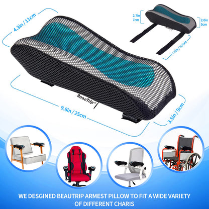 BEAUTRIP Armrest Cushions - Armrest Pads for Arms and Elbows - Ergonomic Armrest Covers for Office Chair, PC Chair, Gaming Chair, Camping Chair (2-Pack)