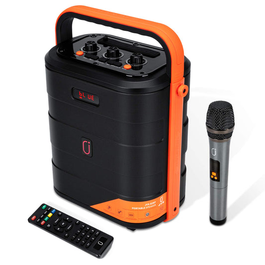 JYX Karaoke machine with wireless microphone, Bluetooth speaker system supports TWS, AUX, FM radio, Rec, TF, USB for parties, indoor/outdoor.