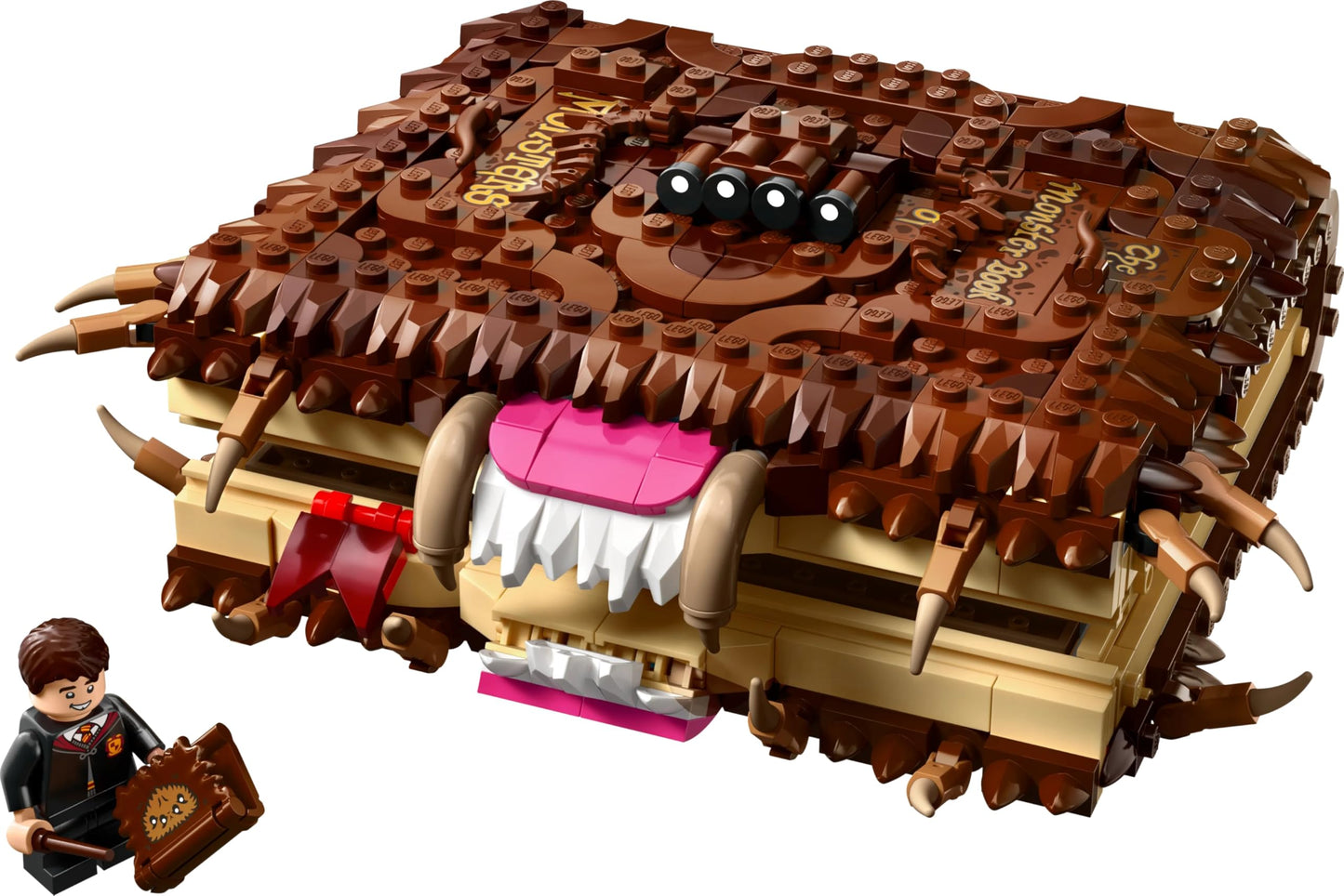 LEGO Harry Potter Monster Book of Monsters - Interactive toy with pull-back motor and biting mouth - includes Neville Longbottom mini figure - gift for kids, Harry Potter fans - 76449