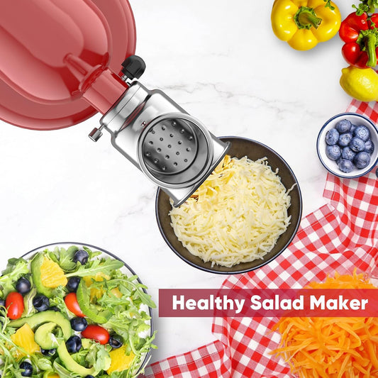 COFUN Stainless Steel Vegetable Slicer Attachment for KitchenAid, Stainless Steel Grater Attachment for KitchenAid Salad Maker, Slicer Shredder Attachment with Vegetable Cutter, Slicer, Grinder, Cheese Grater for KitchenAid