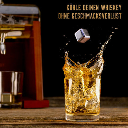 WHISISKEY Decanter Set - Whiskey Gift Set - Gifts for Men - Men's Gift - Birthday Gift for Man - Ship Decanter 1100ML, Gift Box, 2 Whisky Glasses, 4 Whisky Stones