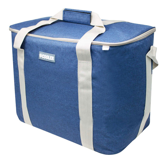 ToCi Cool Bag 36 liters - insulated bag/thermal bag - foldable cooler for picnics, camping, vacation, hiking & BBQ - alternative to a cooler box, gray-blue
