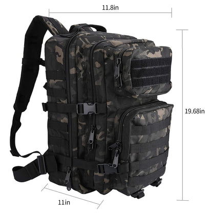 ProCase 40L Military Tactical Backpack, Large Capacity 3-Day Army Assault Pack Bag Go Bag Backpack for Hiking, Hunting, Trekking, Camping, and other Outdoor Activities - Camo Black