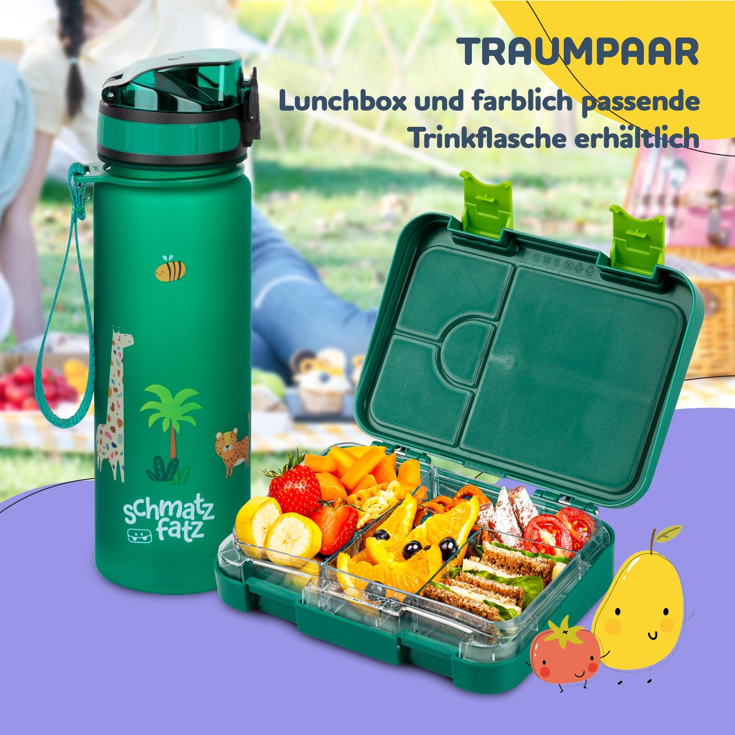 Slurp Junior lunch box for kids with compartments, colorful, divided & leak-proof, BPA-free lunchbox for daycare, bento box, safe snack box.