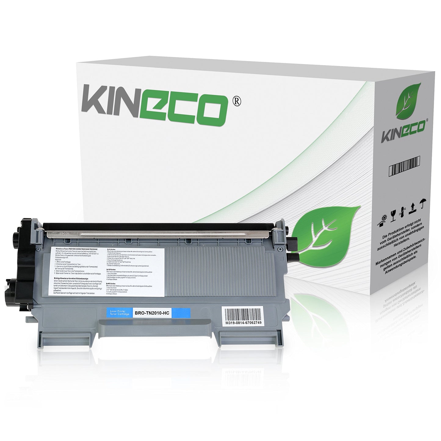 Kineco Toner compatible for Brother TN2010 TN-2010 for Brother DCP-7055 W, DCP-7057, HL-2130 R, HL-2132 R, HL-2135 W, Black 3,000 pages