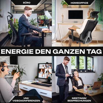 VALKENSTOL M3 Classic Office Chair Ergonomically designed with adjustable armrests | Desk chair with lumbar support for back protection | PC chair with headrest | Computer chair for Home Office.