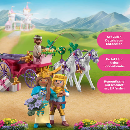PLAYMOBIL | Princess Magic | Carriage Ride with Princess and Prince | Princess Toy | Fairy Tale Toy for Kids aged 4 and up | 71846