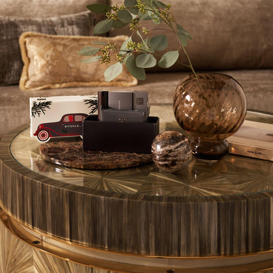 RITUALS The Ritual of Homme Car Perfume Gift Set - Includes a car perfume, a pack of car wipes, and a reusable wooden holder with 2 refillable air fresheners.