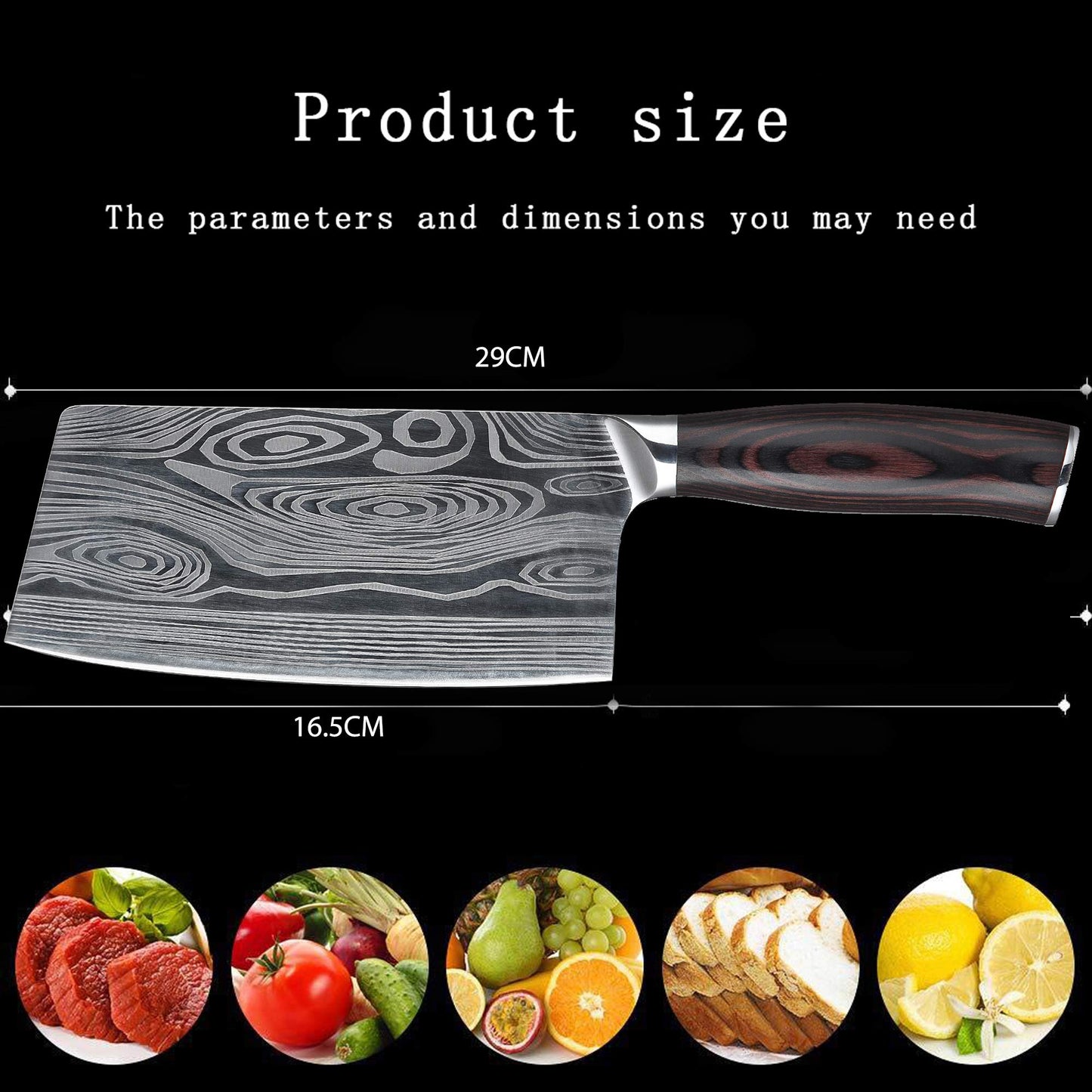 Butcher Cleaver 7 Inch German High Carbon Stainless Steel Meat Cleaver Knife, Professional Chinese Chef Knife High Performance Blade for Kitchen and Restaurant.