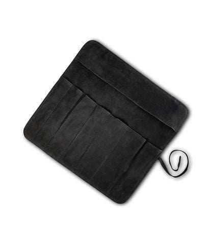 Angus Stoke Knife Bag Chef Knife - Premium Leather Chef Knife Roll large - Knife Bag Chefs - Chef Bag Noah (Black)