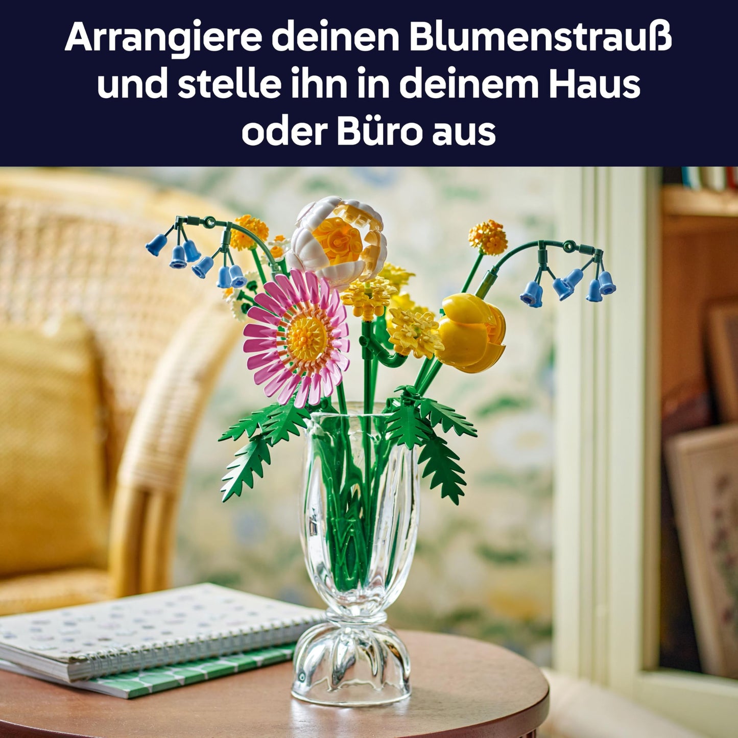 LEGO Botanicals Small Summer Bouquet - Playset with artificial flowers - Toy with bellflowers, daisies, tulips & more - Gift for girls and teenagers aged 9 and up - 10347