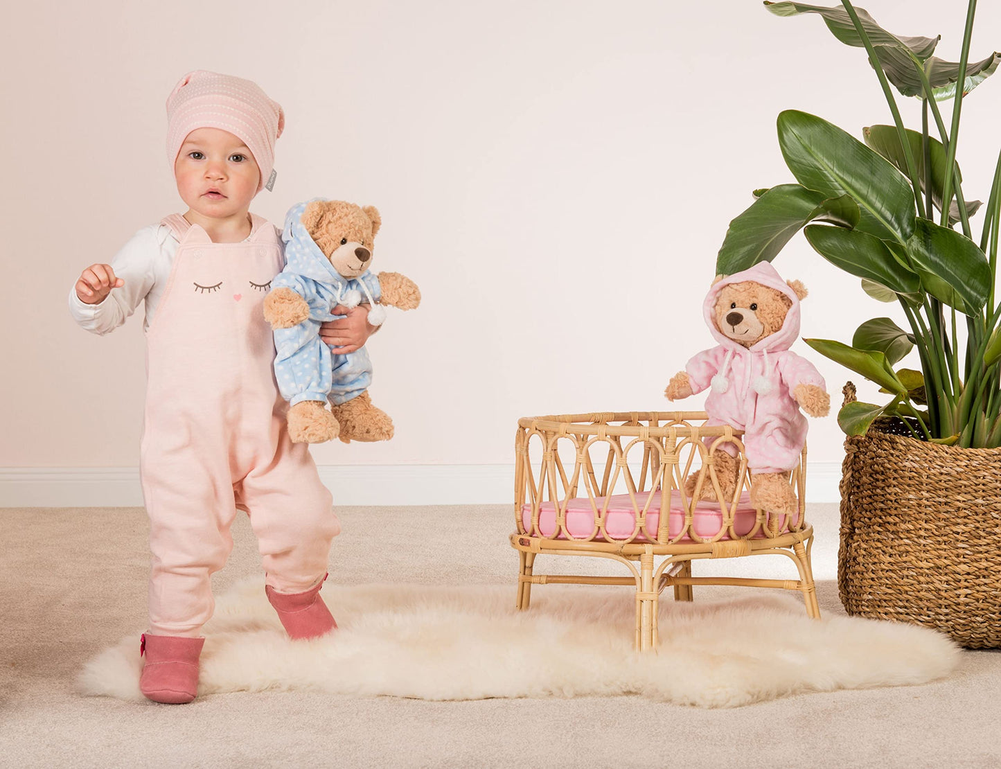 Teddy Hermann 91387 Teddy Bear Pajama Bear Blue 30 cm, Stuffed Animal, Plush Toy