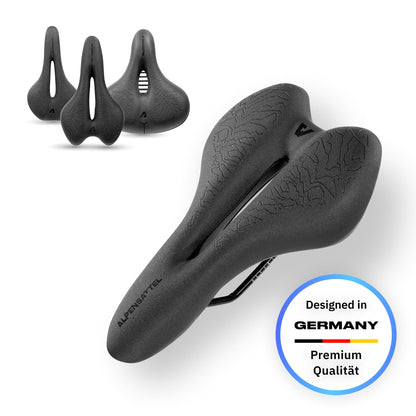 Alpine Saddle 3.0 Sport+ High-performance and comfortable bike saddle for men and women - Ergonomic sports saddle for mountain bikes, cross bikes, e-bikes, and more.
