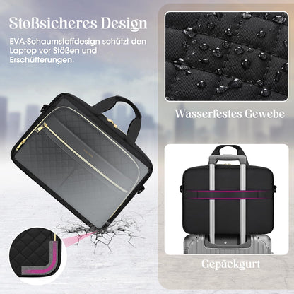 IGOLUMON laptop bag for women 17.3 inches briefcase waterproof laptop notebook bag work bag business bags shoulder bag messenger bag