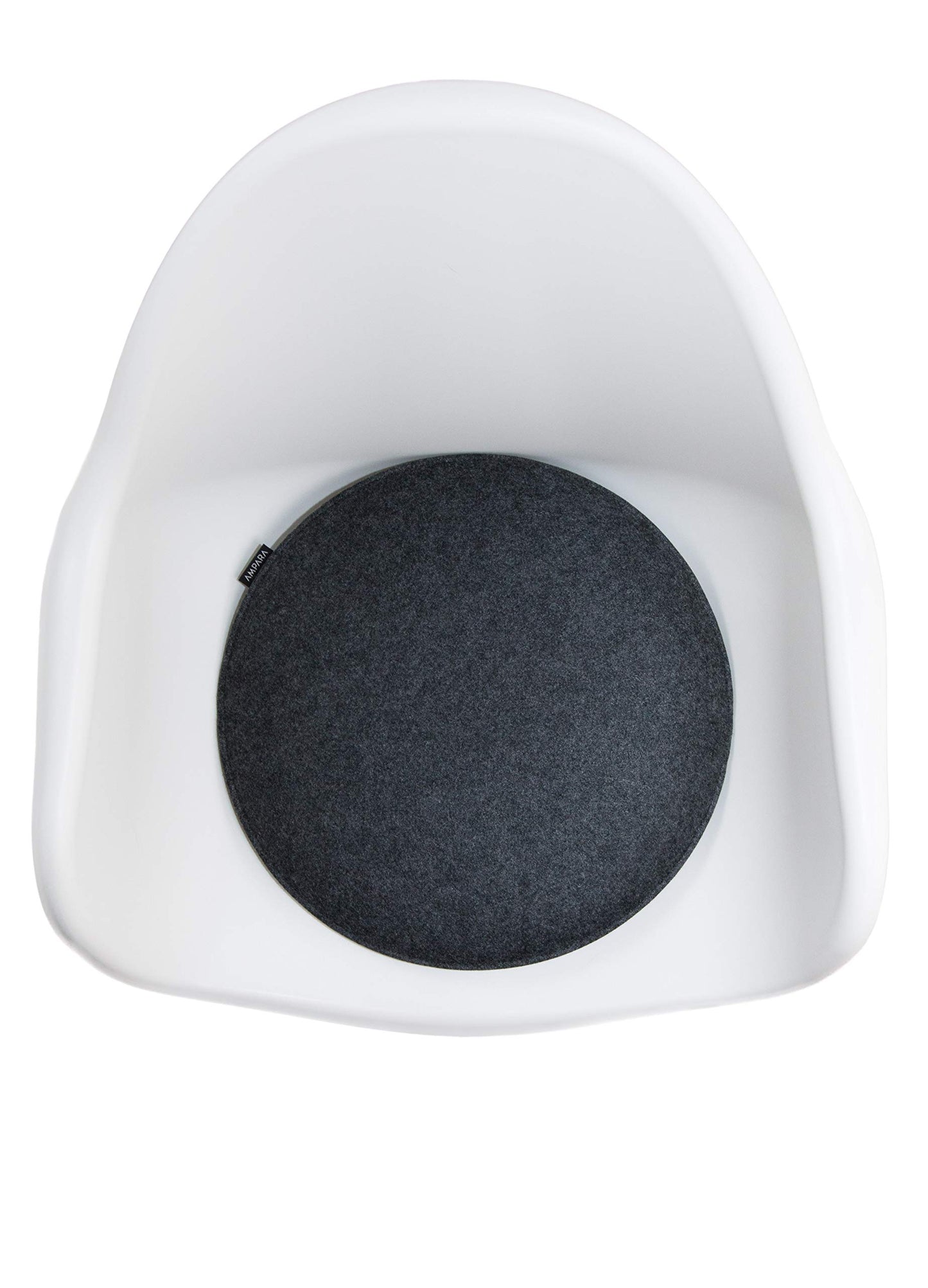 Ampara - 4 piece set - Elegant round chair cushions 40cm - non-slip & cozy, round felt seat cushions, dark gray