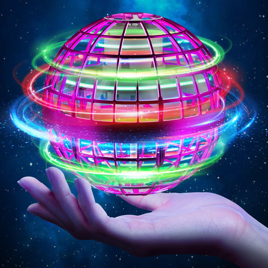 ANOEPUY Flying Ball, Orbi Ball with RGB Light, Kids Flying Ball, Fly Spinning Ball, Decompression Plane Gifts for Kids (Purple)