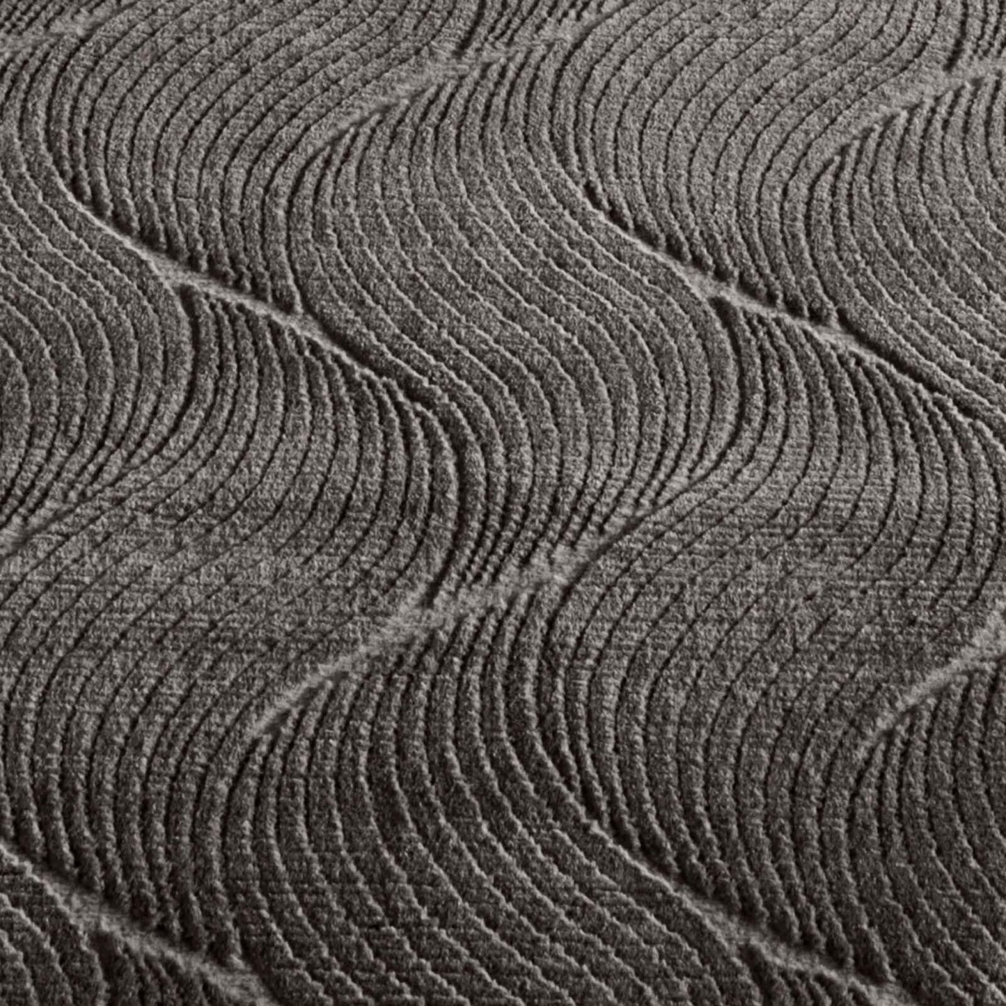 Taracarpet short pile Boho Scandi polyester carpet in 3D look, washable, easy to care for and sturdy. Ideal for living room, bedroom, and children's room, can also be used as a bath mat. Anthracite Dune 200x290 cm.